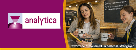 Baner targów Analytica 2026 z stoiskiem Promega, kawą i rozmowami z ekspertami