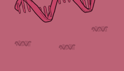 A piece of single-stranded RNA floats from the top of the screen, down